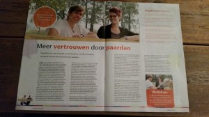 Interview Karin en Jill van Paard4Kracht in landelijk Pleegzorgblad Mobiel